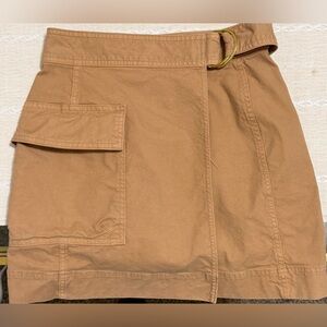 Banana Republic Cargo Mini Wrap Skirt Khaki